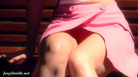 A Not Planned Date. Jeny Smith walking with stranger with mini skirt and no panties