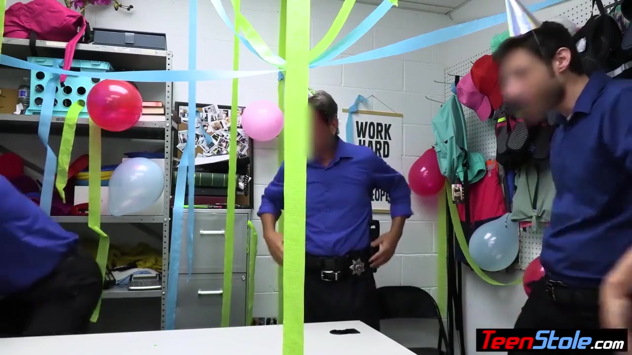 Scared Blonde teen 18+ Shoplifter Gangbanged By Five Officers With Minxx Marley