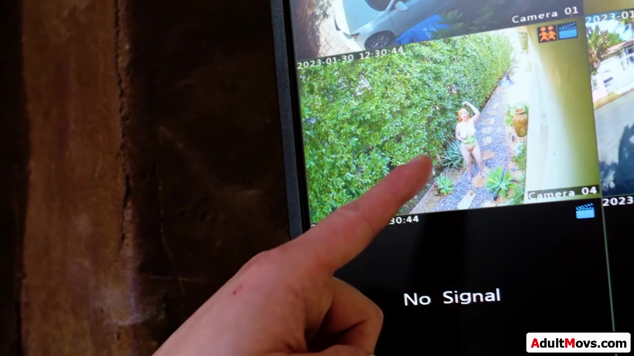 Why is my big tits milf neighbor masturbating in the garden?