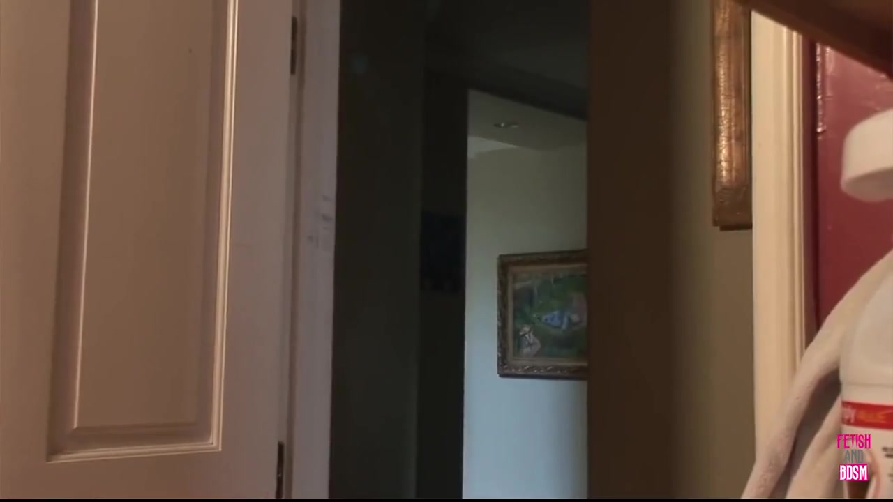 A Guy Dominates A Busty Blonde Who Is Chained Up In The Bathroom
