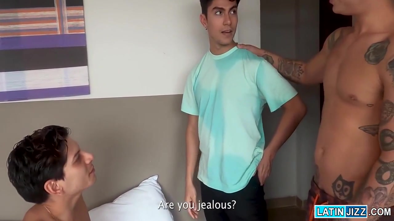 Gay Porn, Alfonso Osnaya And Cain Gomez - Double Anal! Latino Guy Takes His Friends Two Cocks In His Ass, And He Fucking Loves It! 8 Min