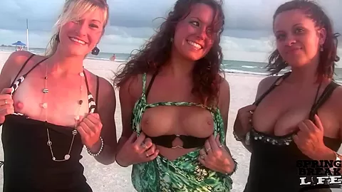 Girls Flashing on Vacation Treasure Island Florida
