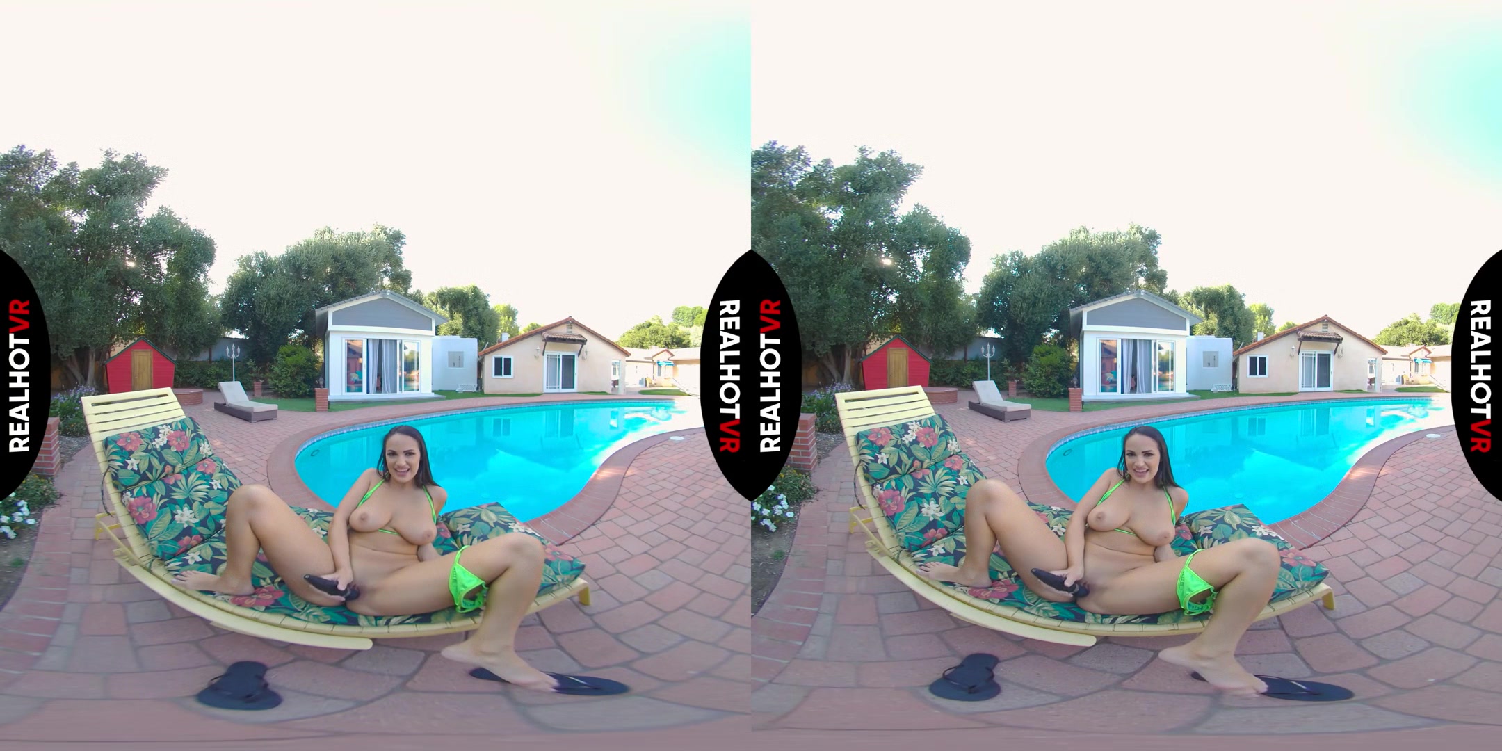 My Stepdad Made Me Squirt - Big Tits Babe Solo in a Bikini by the Pool