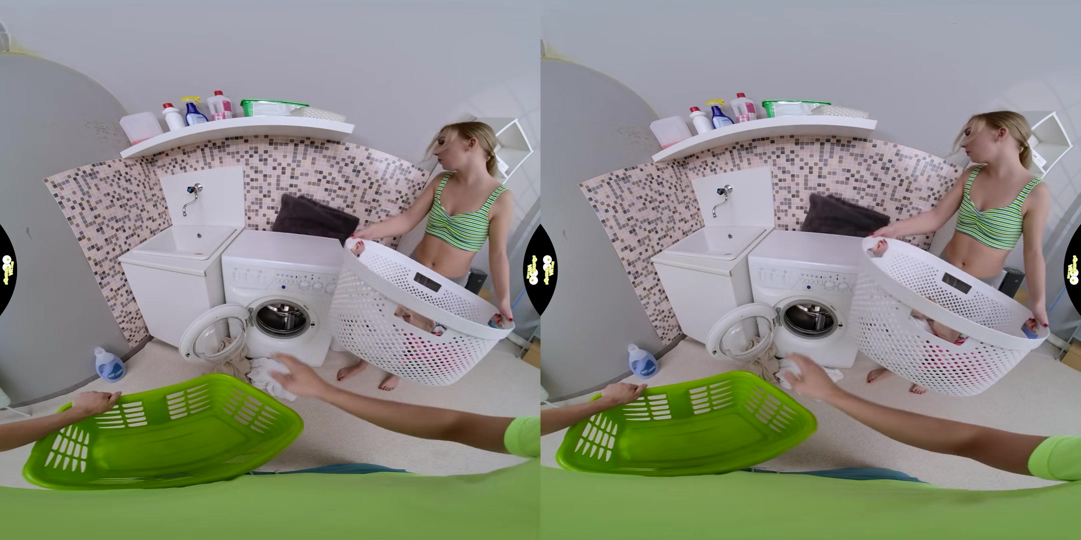 Jenny Wild Stuck in Washer; Russian Pornstar Virtual Girlfriend POV VR