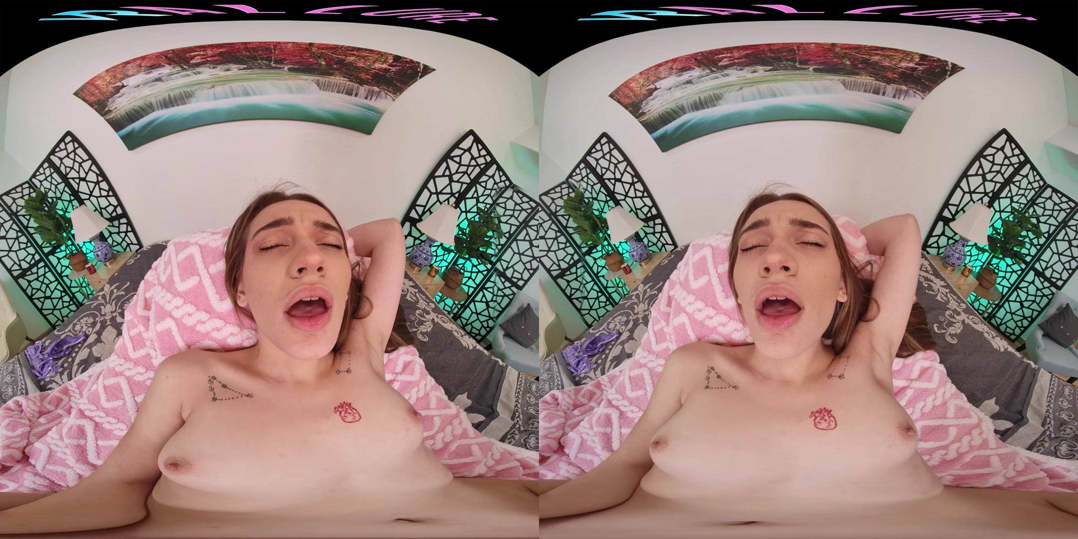 Brunette nympho rides her male sex doll in virtual reality