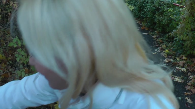 Blonde with hairy clit fucking in public
