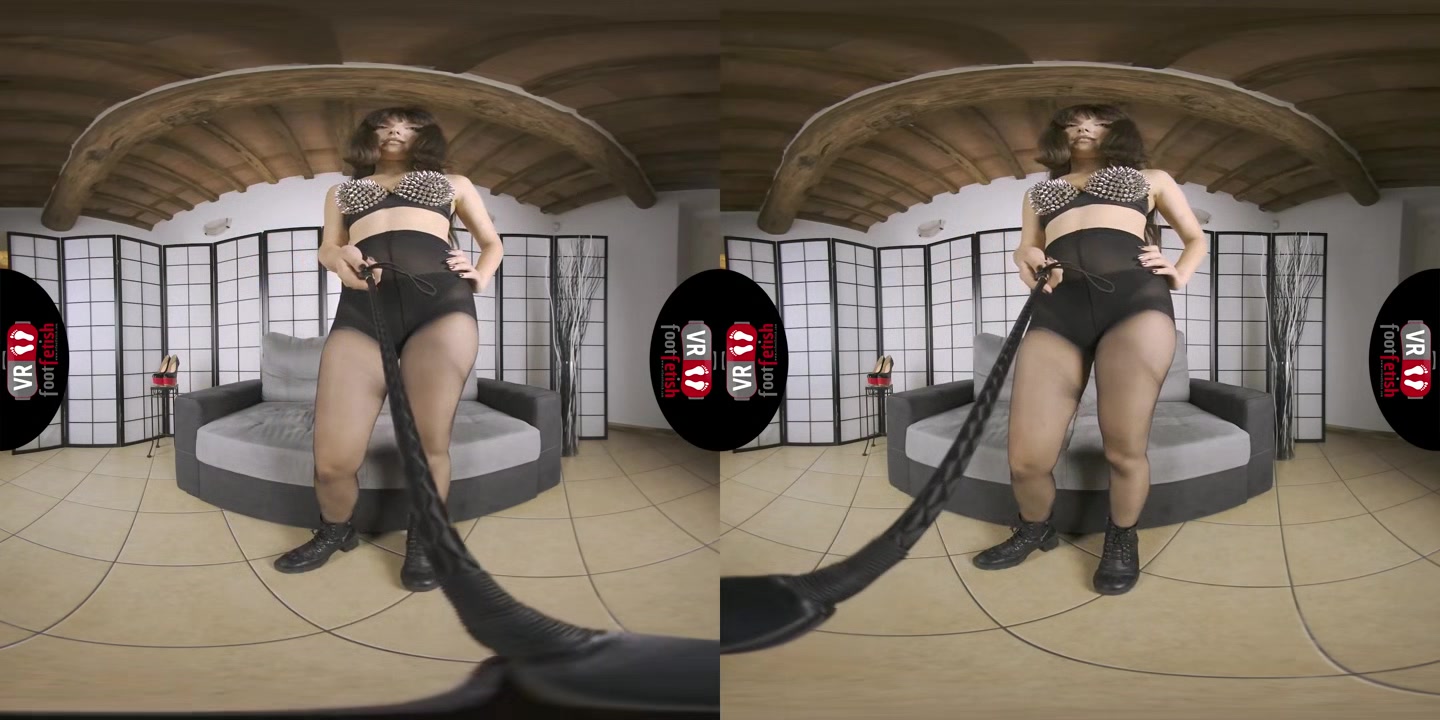 Sexy Mistress Kiki Shoves Her Hot Boots, High Heels, And Pantyhose In Your Face In VR - VRFootFetish