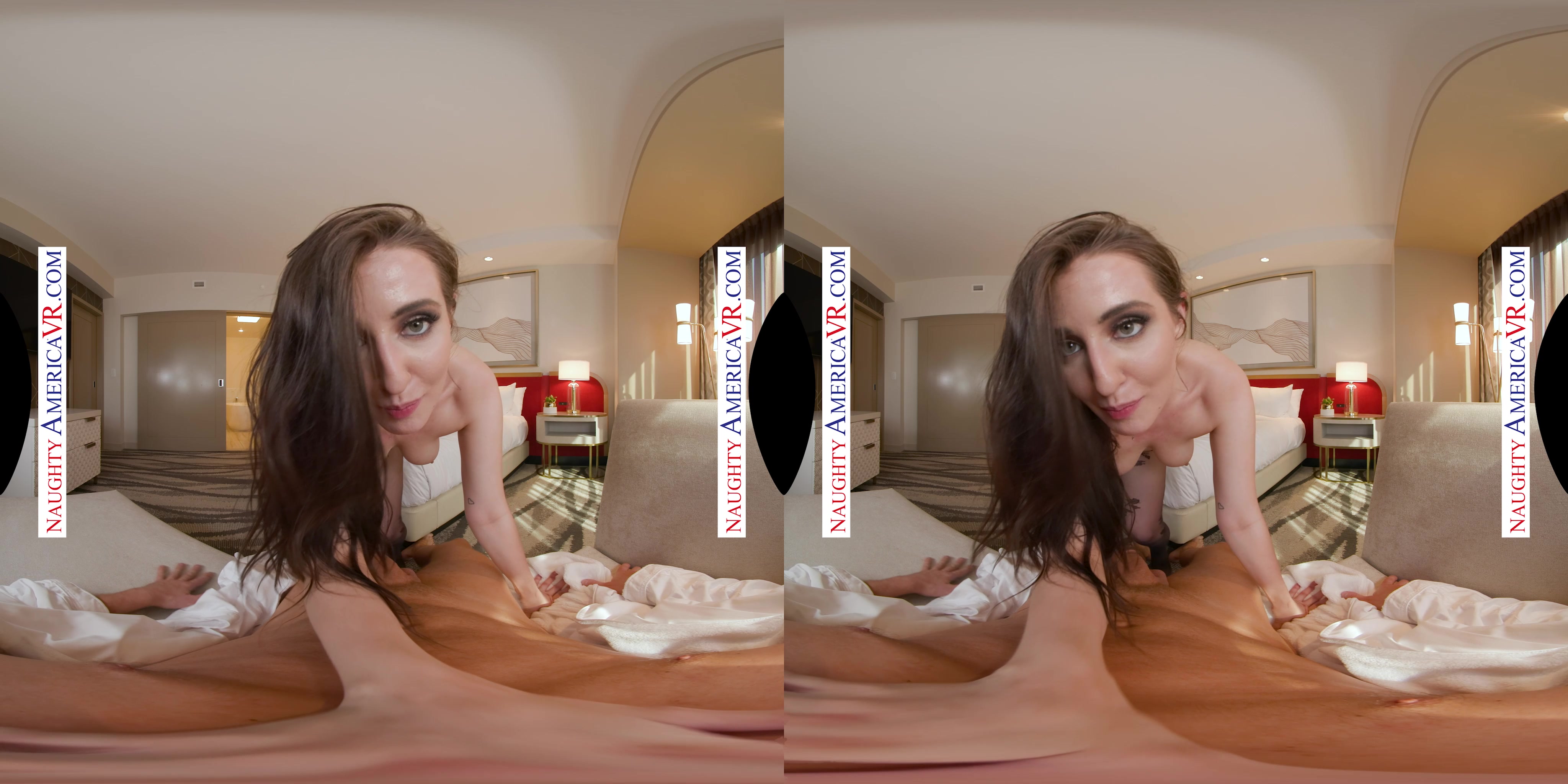 Naughty girl, Aubree Valentine, gets washed up before she gets down and dirty with your big hard dick