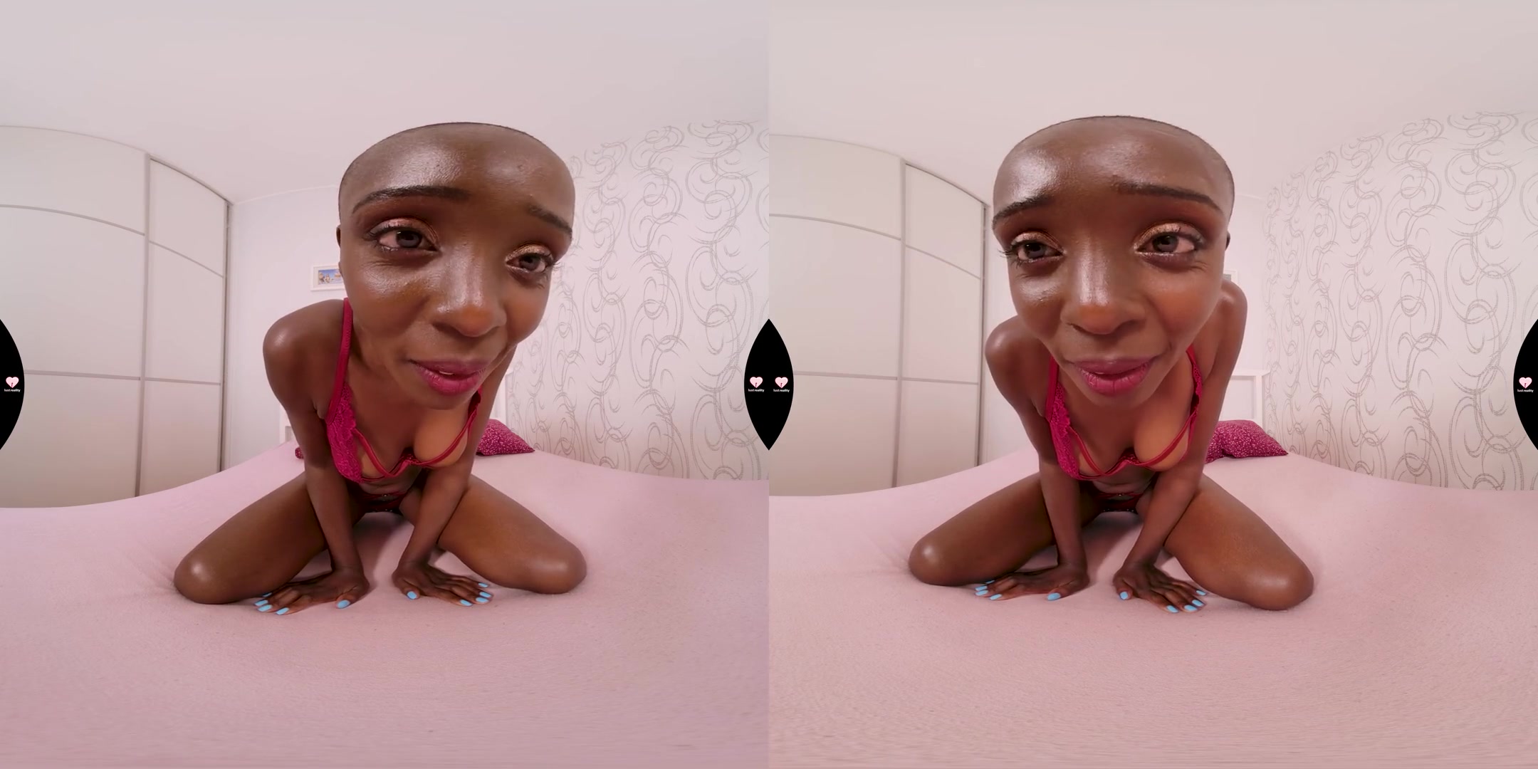 Sexy Bold Ebony Girl on the Bed