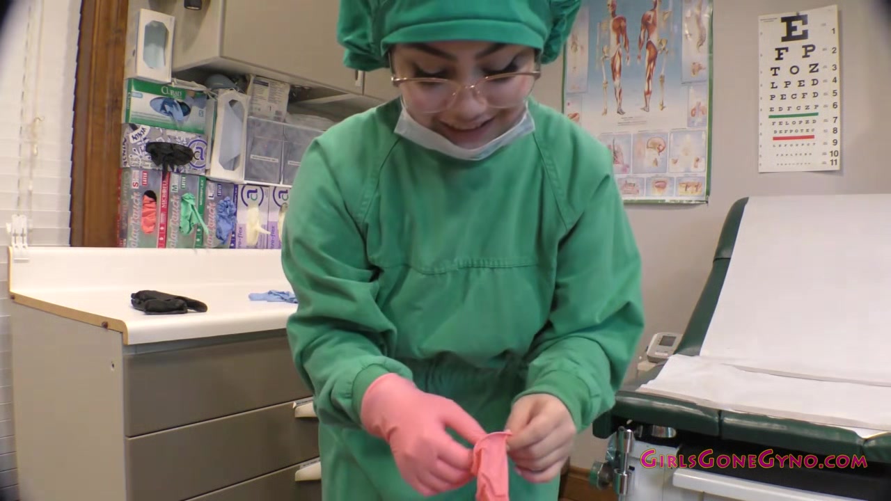 Nurse Lenna Lux Trying On Gloves - Part 1 of 1