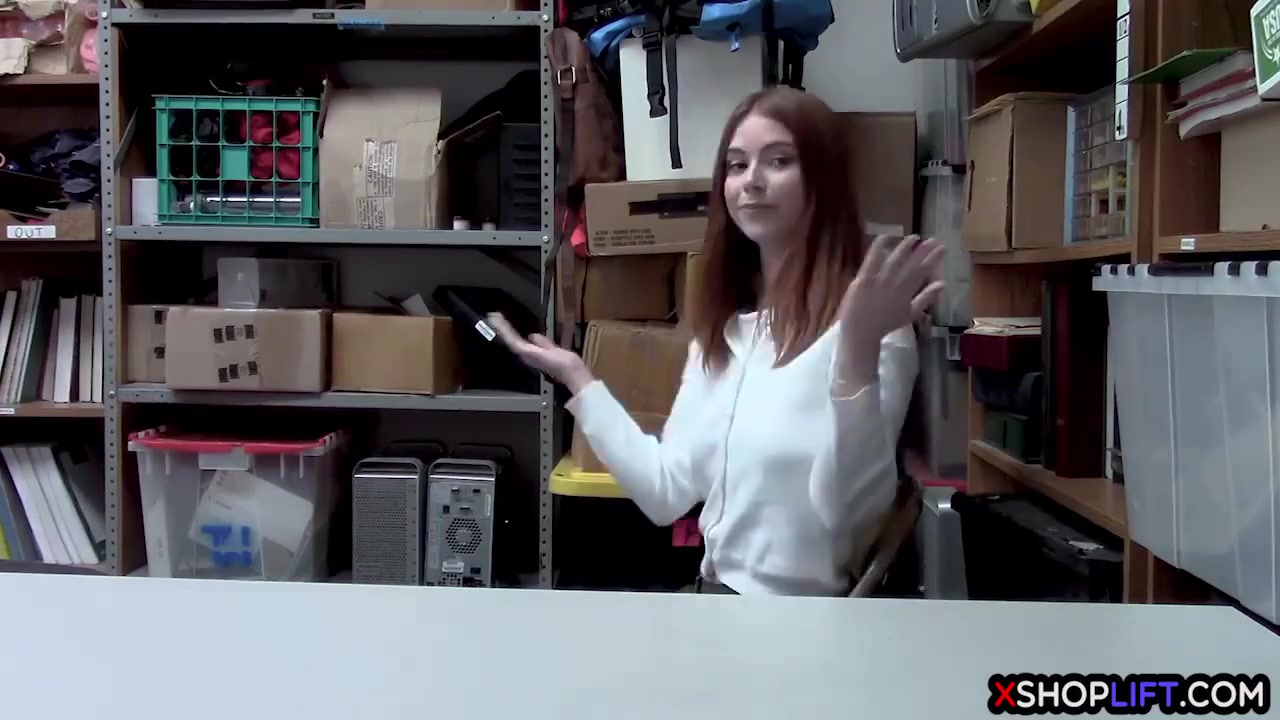 Hot Skinny Redhead teen 18+ Shoplifter Gets Caught Stealing