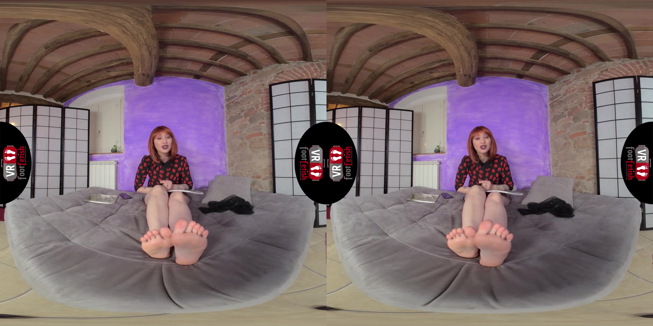 Sexy Redhead Ammalia Teases You With Her Stunning Feet - VRFootFetish