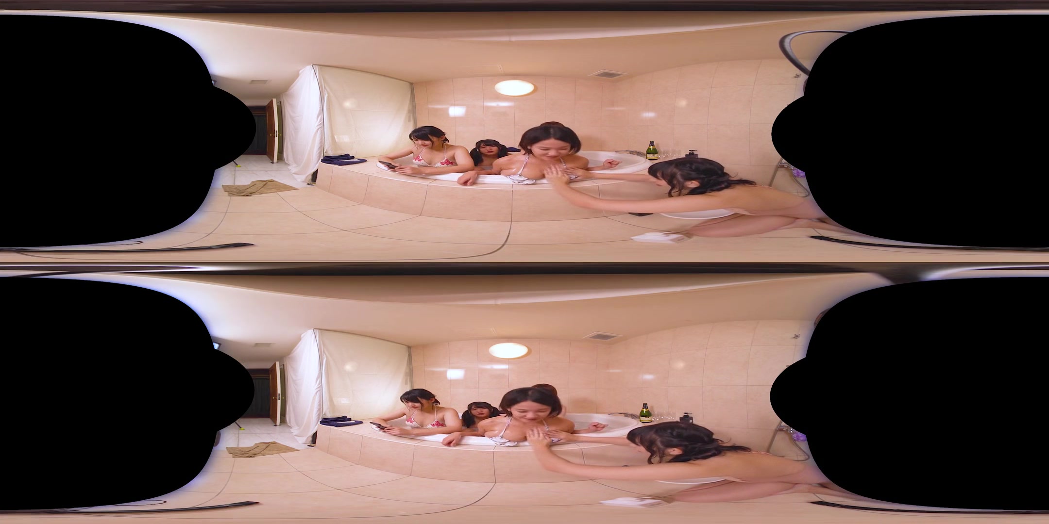 VR Gravure Idols Association Vol. 2: Bath Party - Japanese Teen Lesbian Group Bath Tease