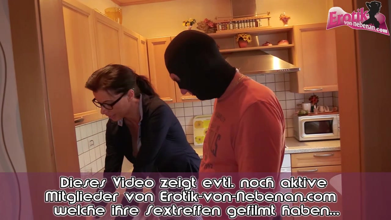 german big tits mature milf with glasses fuck in kitchen
