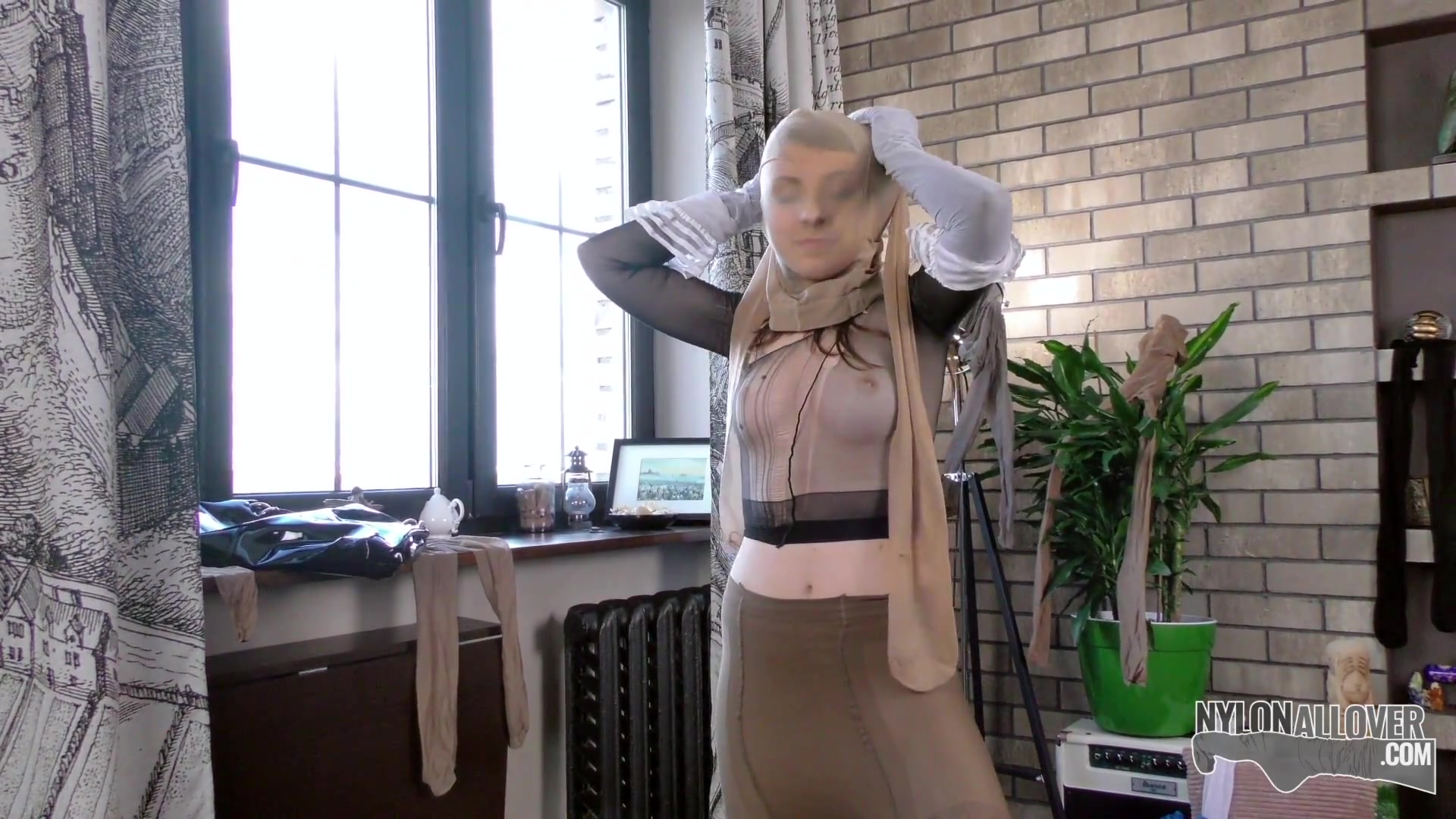 Fancy Pantyhose Encasement With Mia