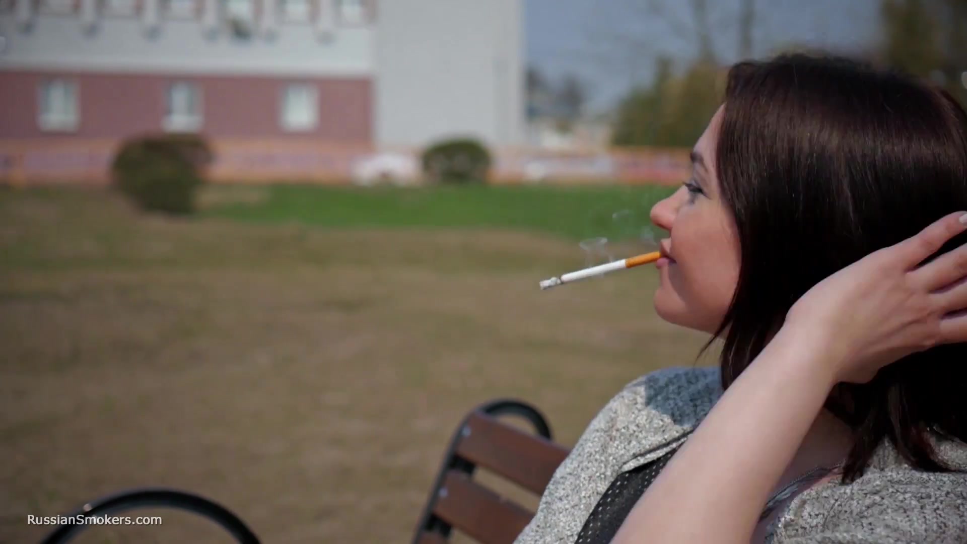 Step mother Of 3 Step sons Is Answering My Questions While Smoking 120mm Saratoga Cigarette
