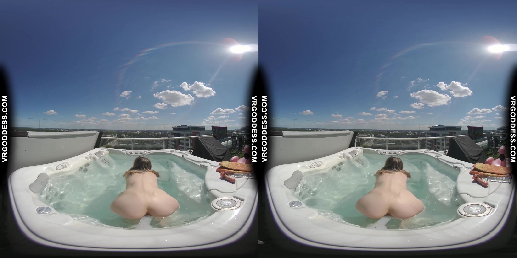 Rooftop Jacuzzi Private Moments With Model Josie Masturbating With Dildos In The Sun
