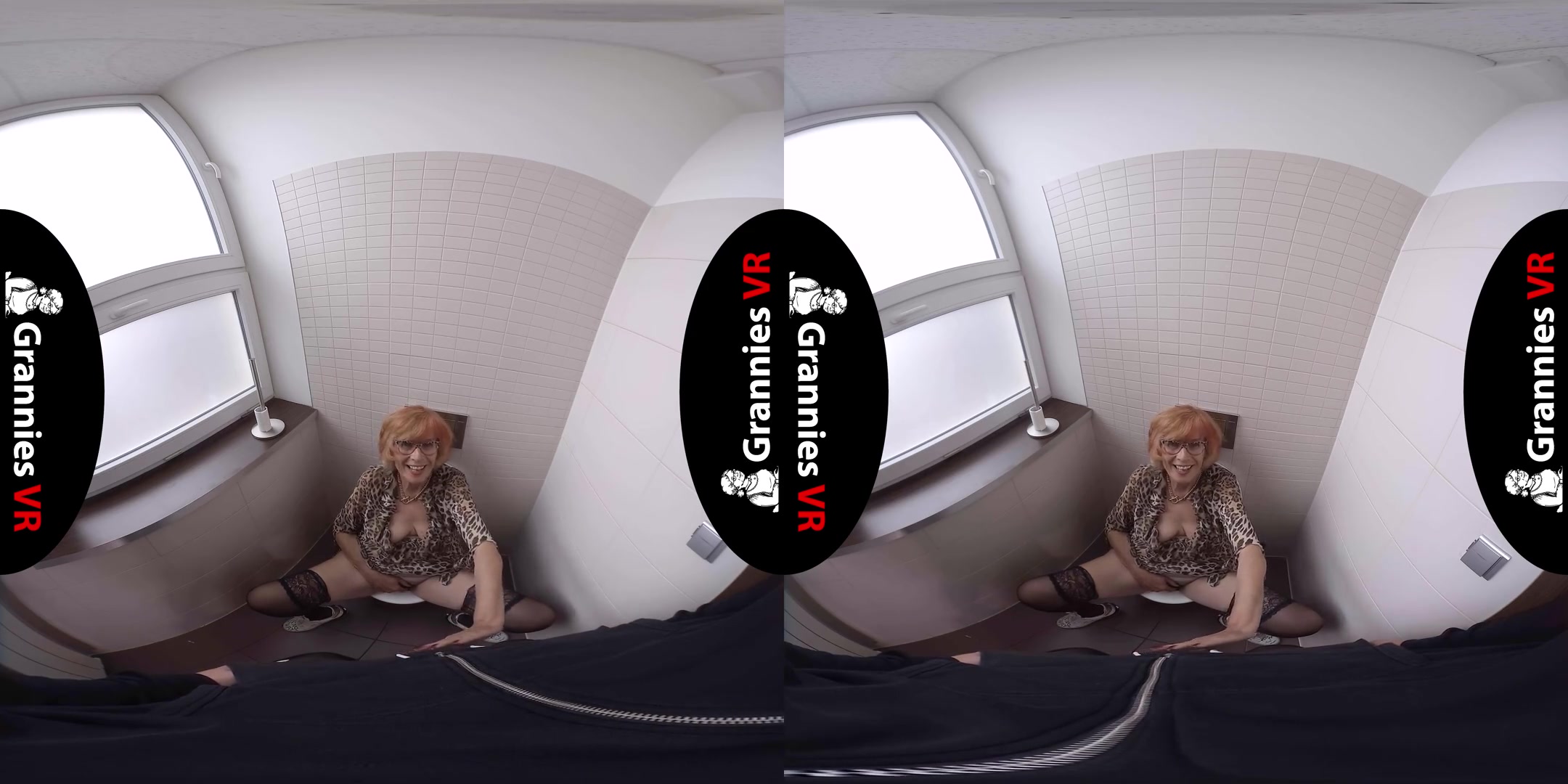 Lady Cruela - Blowjob in Restroom; Redhead Busty GILF Blowjob
