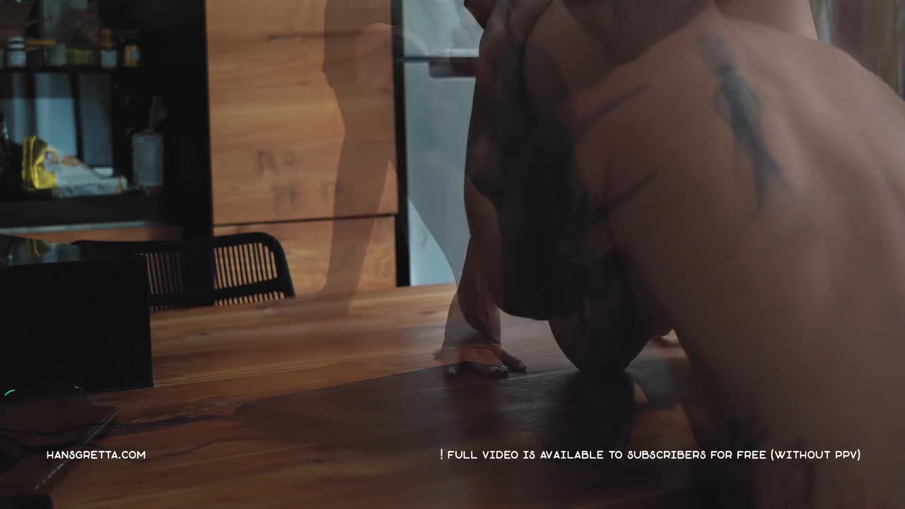After Licking My Feet He Fucked Me Hard On The Table And Cum In My Pussy!