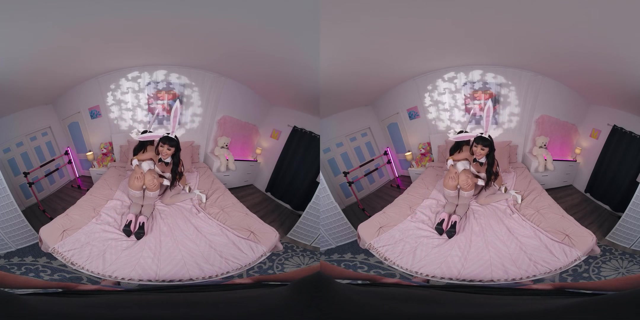 Sexy Asian Bunnies; Asian MFF Threesome Bunny Cosplay