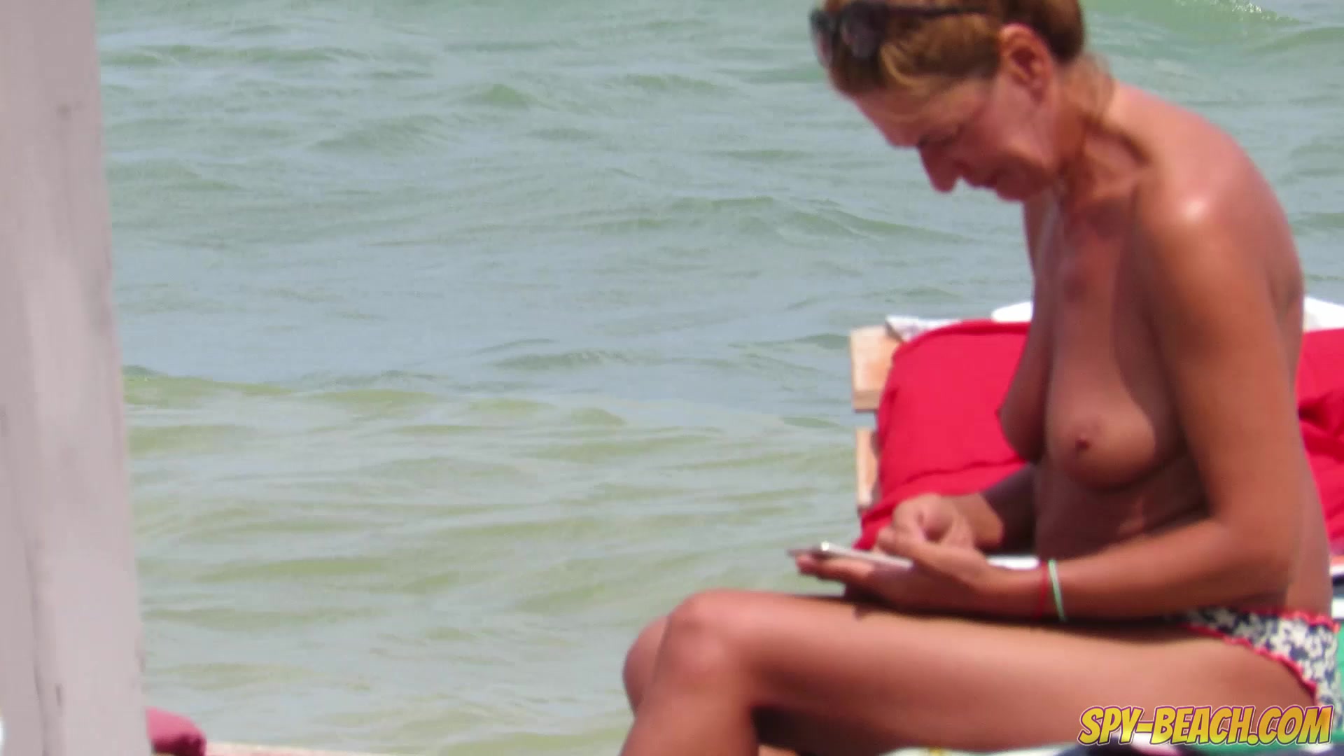 Topless Amateur MILFs - Beach Close-Up