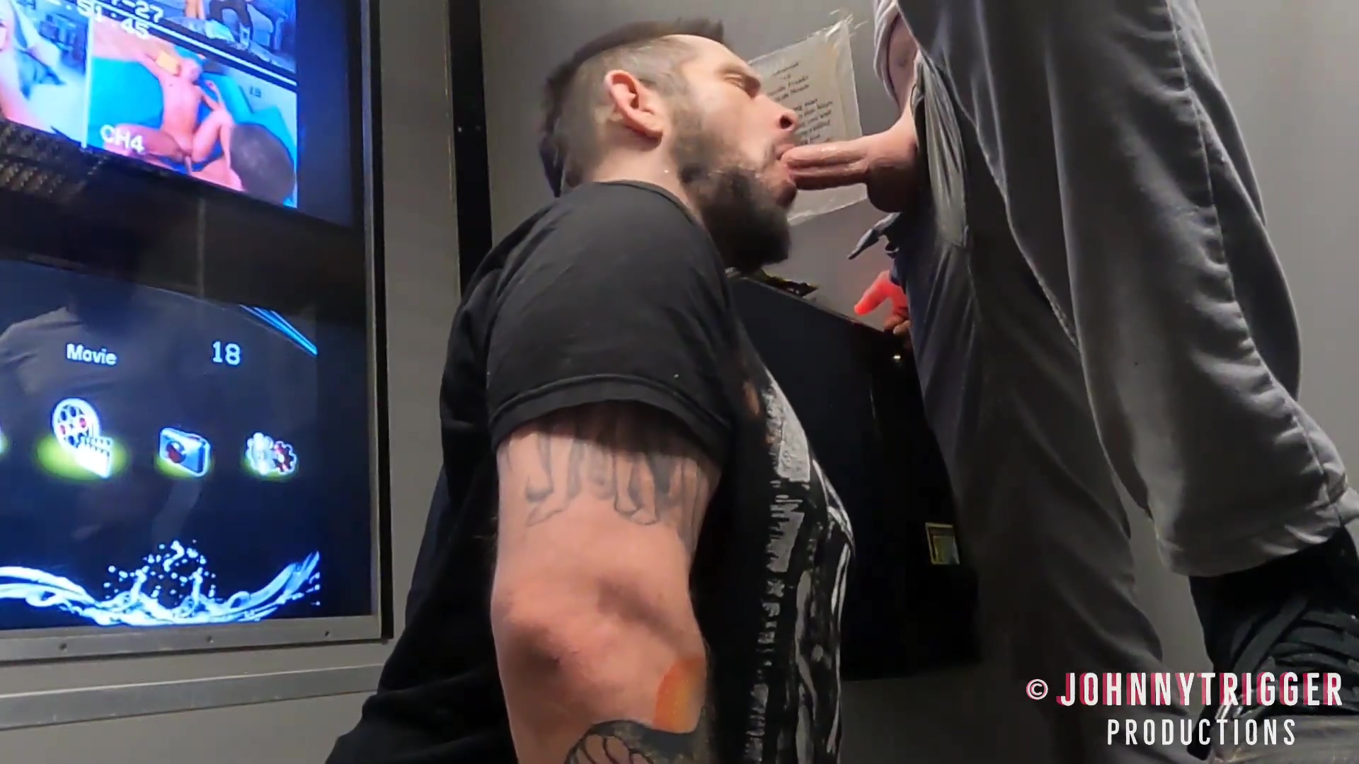 Sucking My Buddy Off At Adult Arcade