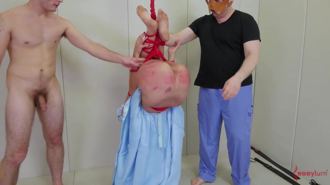 Paddled BDSM sub screams as shes whacked hard