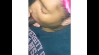 Bbw gags on a big black 10" dick