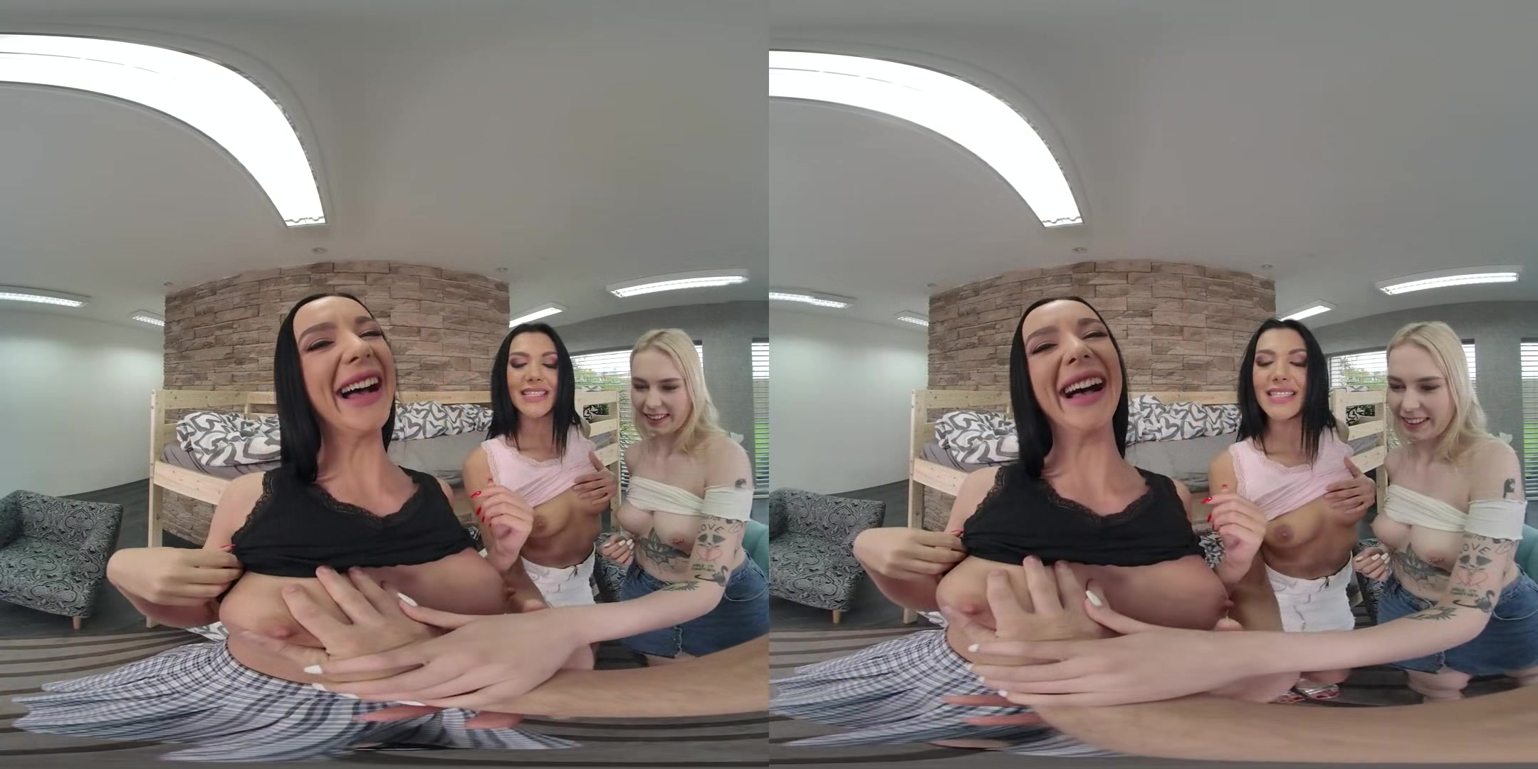 College Roommates: Foursome Orgy; MFFF Pornstar Foursome HD VR POV