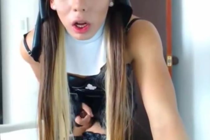 SEXY BIG DICK SHEMALE NUN WANKING HER COCK HARD