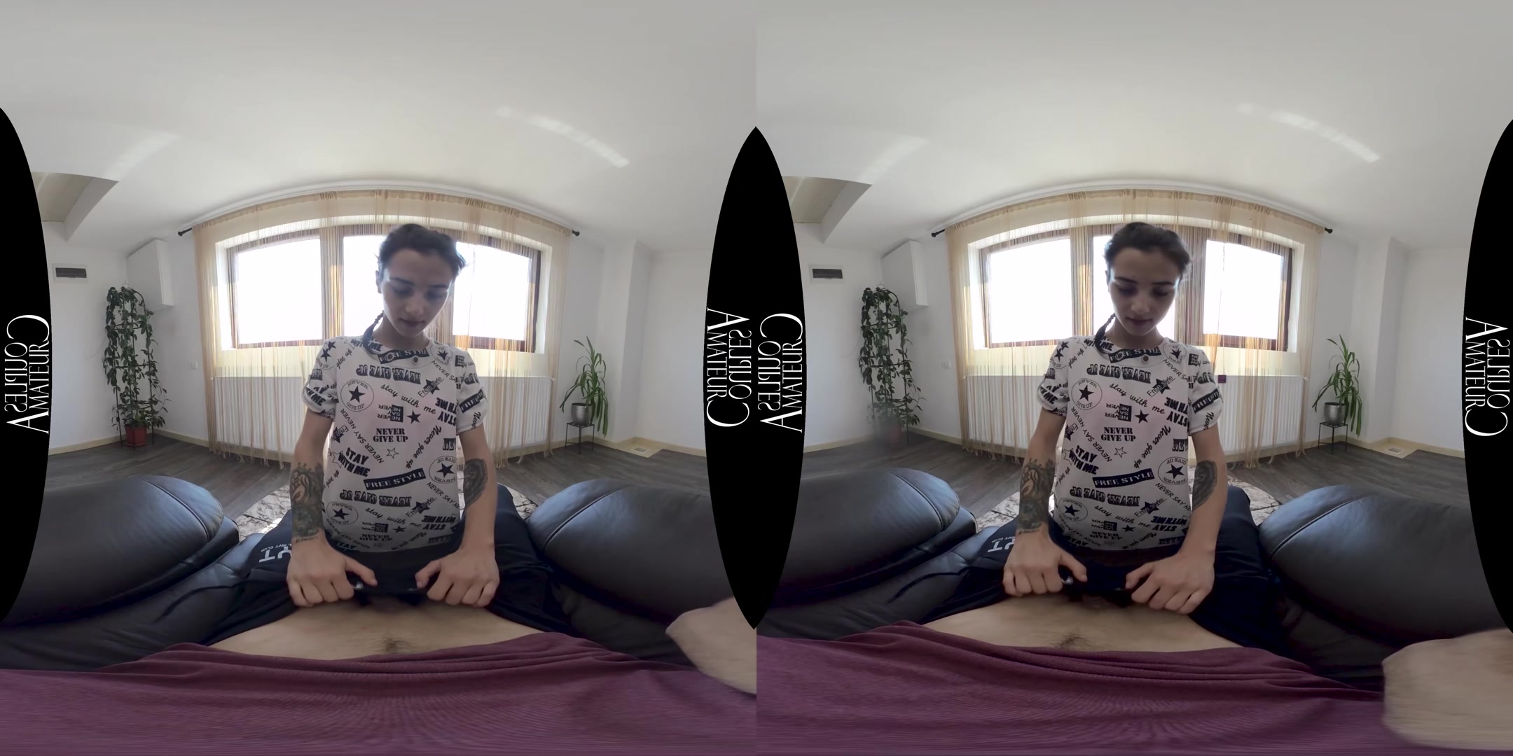 teen 18+ Brunette Quick Fuck On The Armchair - AmateurCouplesVR