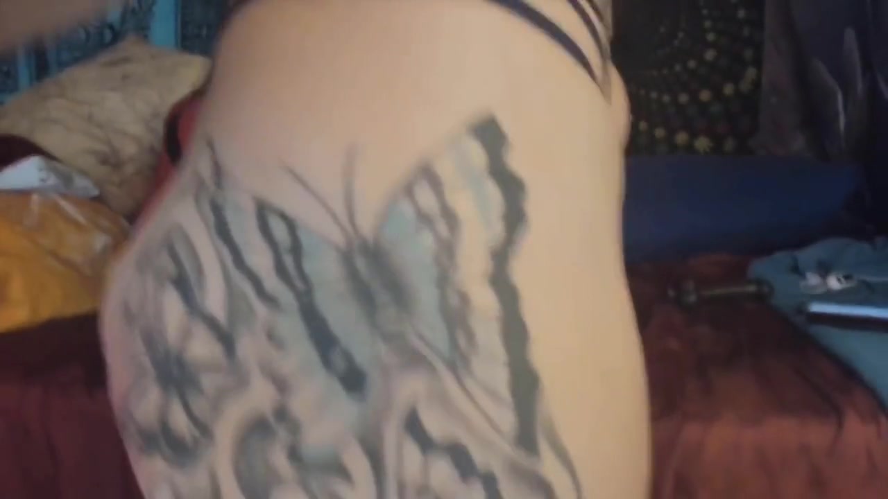 Inked Busty Milf Bangs Her Hairy Twat With Big Black Dildo