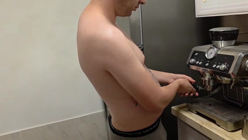 Making coffee and fucking