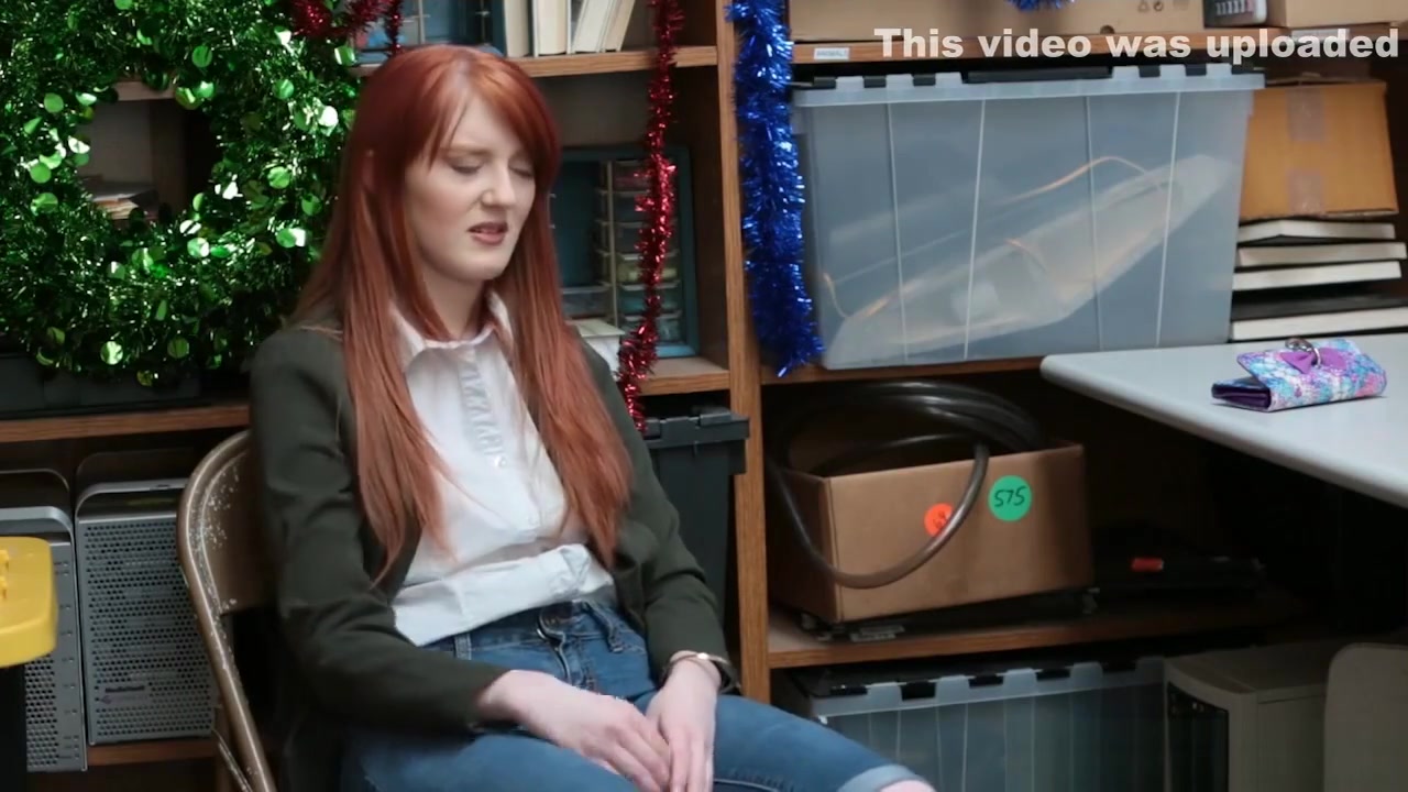 Redhead teen 18+ shop thief caught and fucked by security