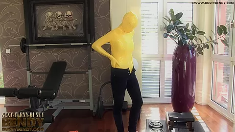 Contortion Multi Layer Spandex Suit In Gym - Watch4Fetish