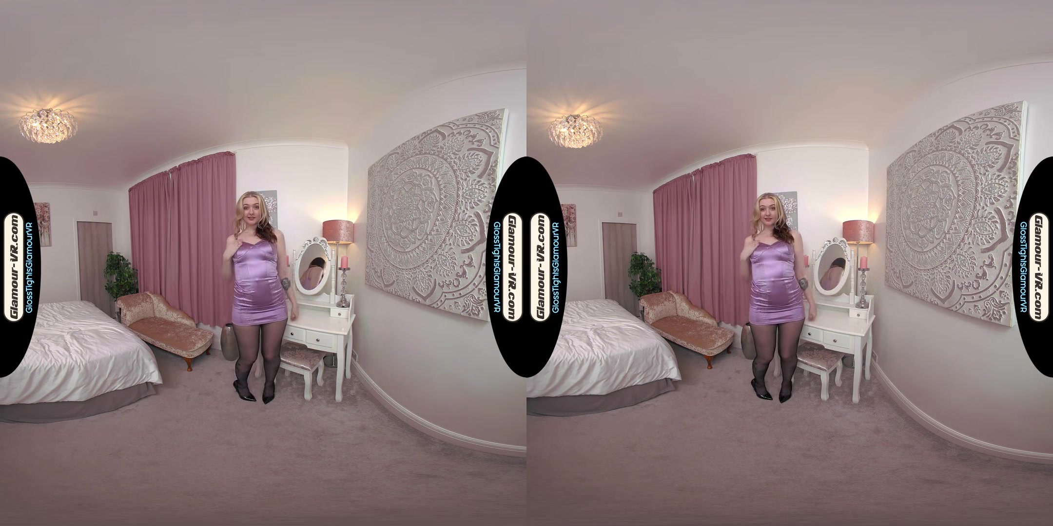 Em Yang Purple Dress With Black Glossy Legwear Special Thank You Reward Treat - 8k Vr