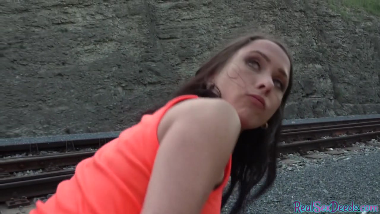 Czech small titted teen 18+ POV fucked outdoor for cash