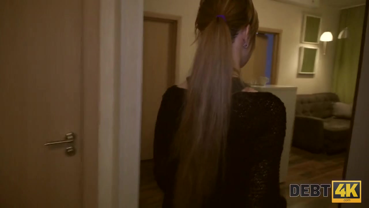Debt4k. Poor girl Alice Klay loves cool gadgets and pays with pussy