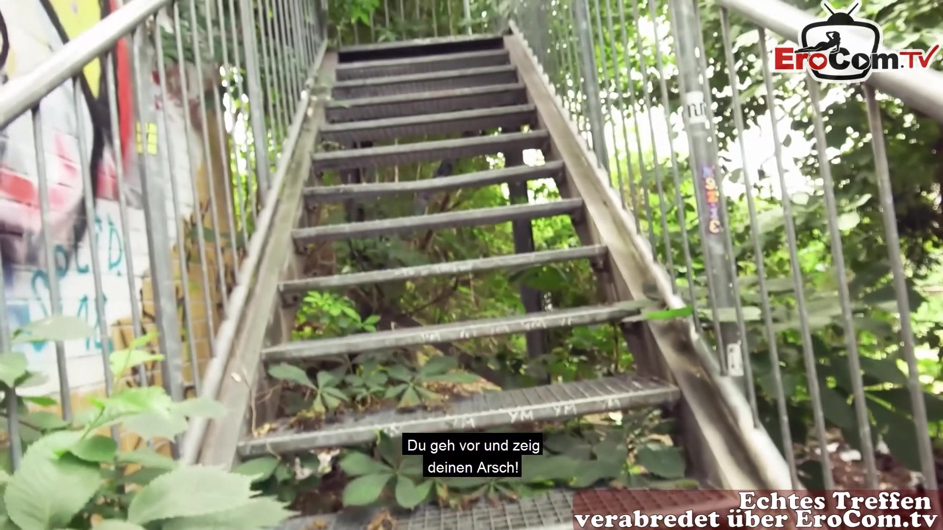 Skinny german teen 18+ meet and fuck outdoor street POV