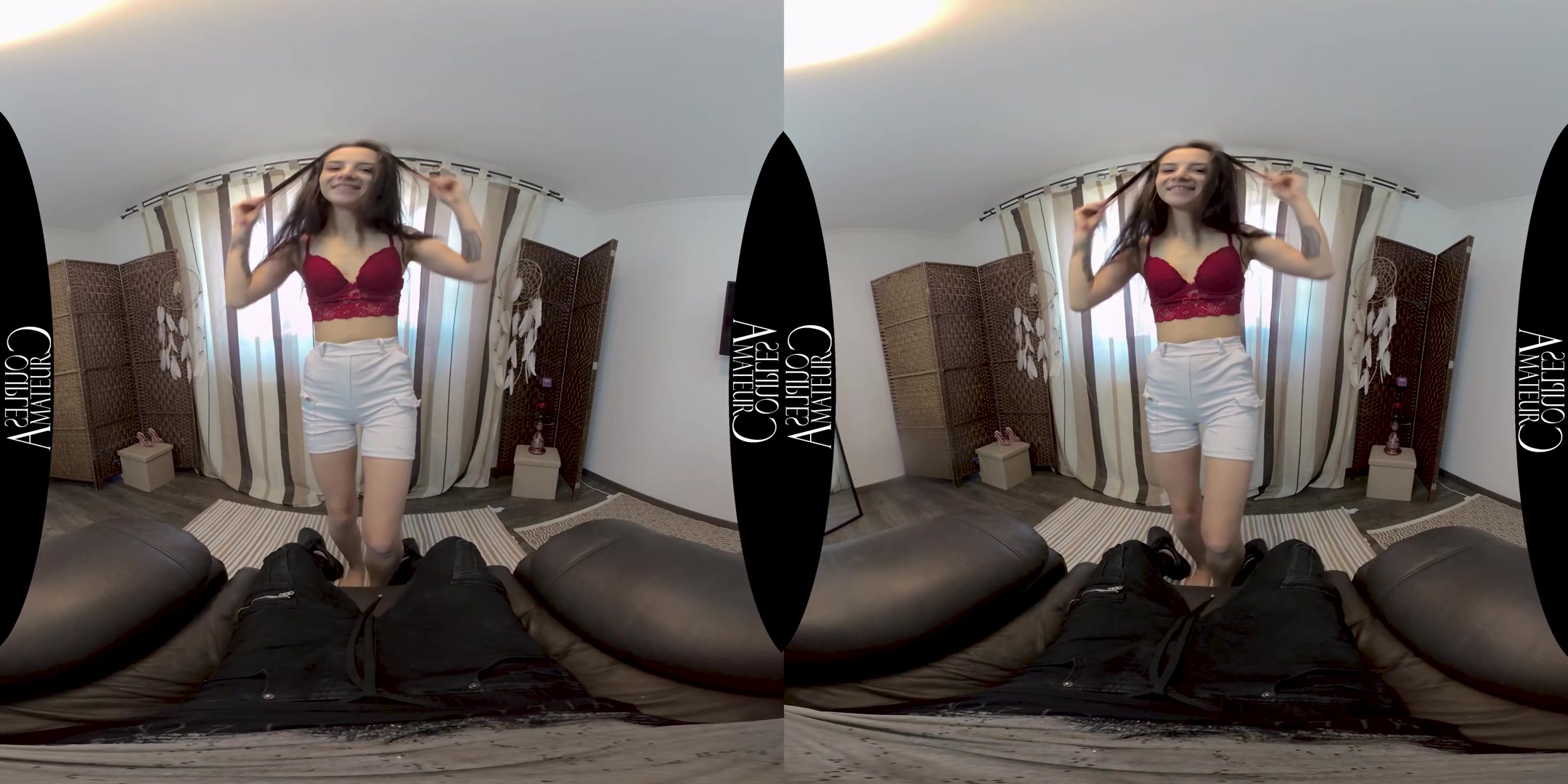 Skinny Brunette Quick Fuck With Face Full Of Cum - AmateurCouplesVR