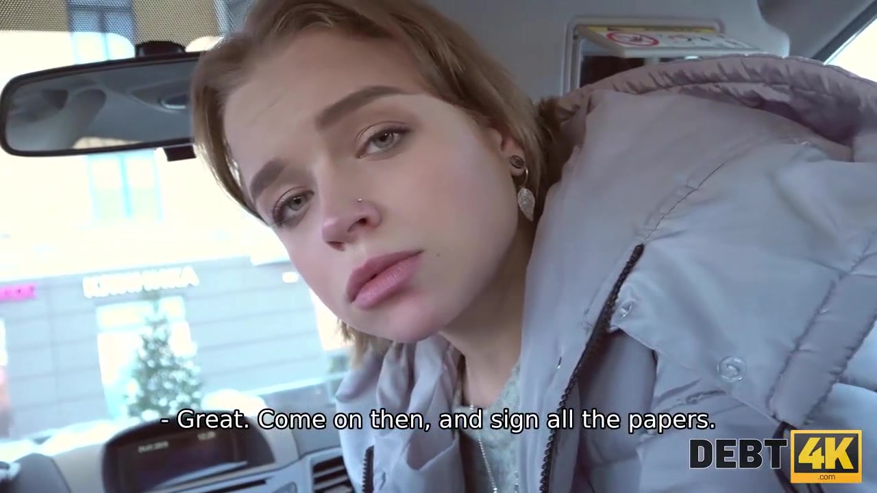 Debt4k. Petite babe Calibri Angel fucks to make her sweet tits bigger