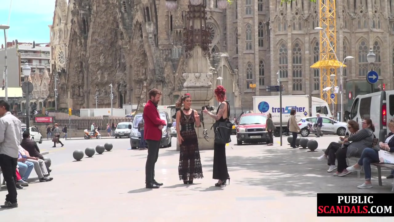 Slutty bae trapped at public place by dominant BDSM friends