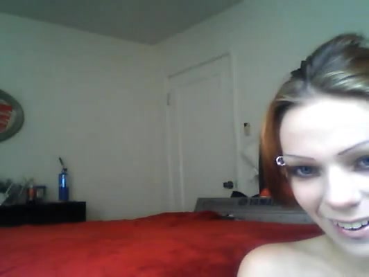Brown-haired girl invited a special guest for her webcam show