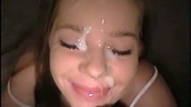 cute legal age teenager 18+ double cum face