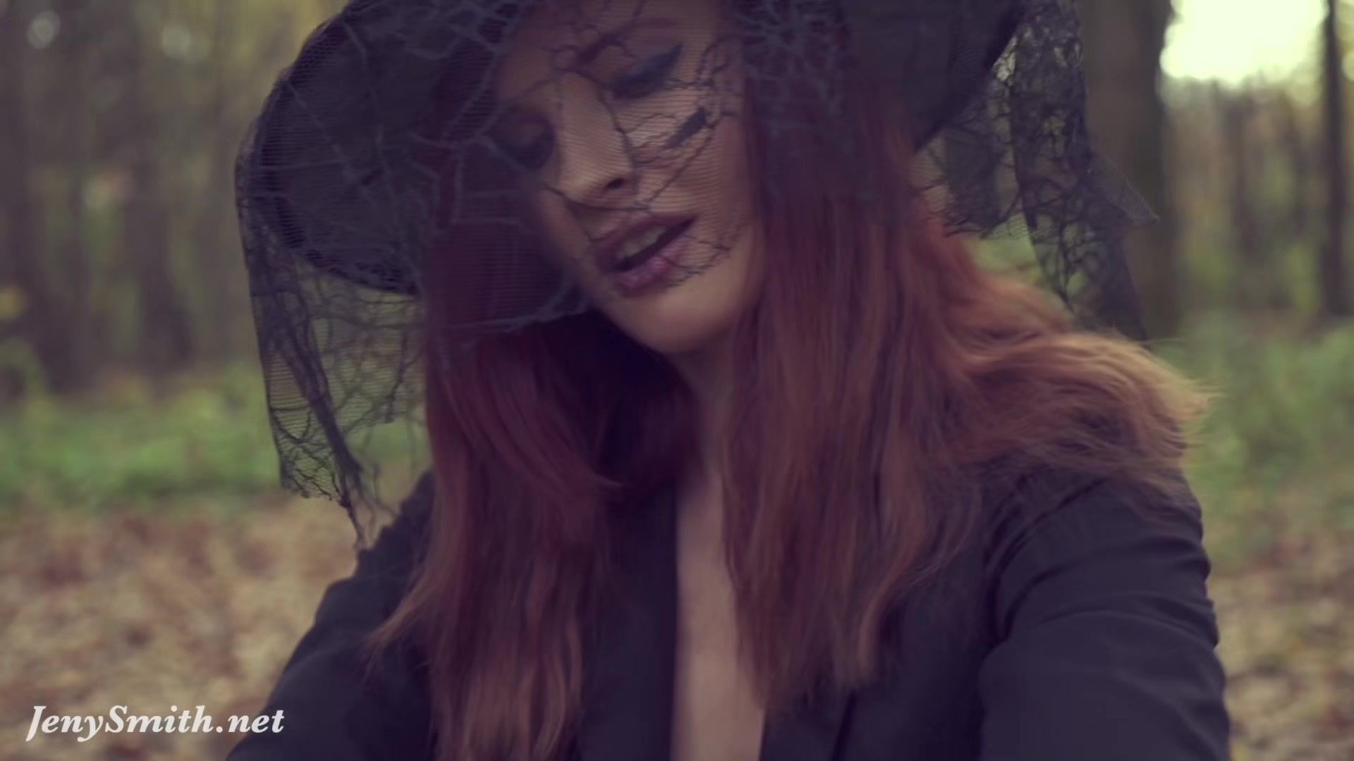 Take off my Halloween costume. Jeny Smith naked in forest