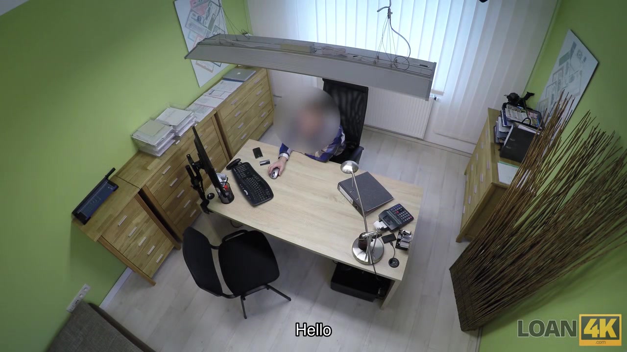 LOAN4K. Loan agent can assist red-haired beauty if she pleases him