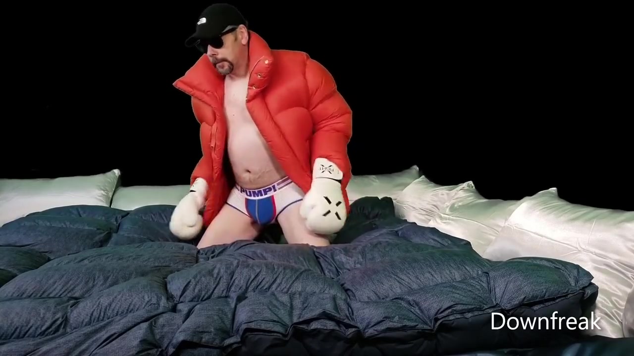 Humping Overfilled Down Comforter And Pillows While Wearing My Massive Orange Ambush Puffer