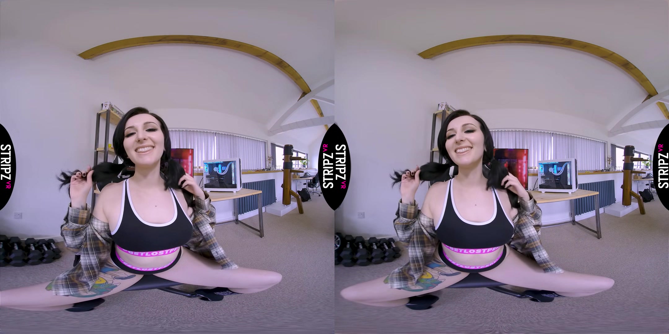 Gamer Girl - Fair Skinned Brunette Babe Solo Tease