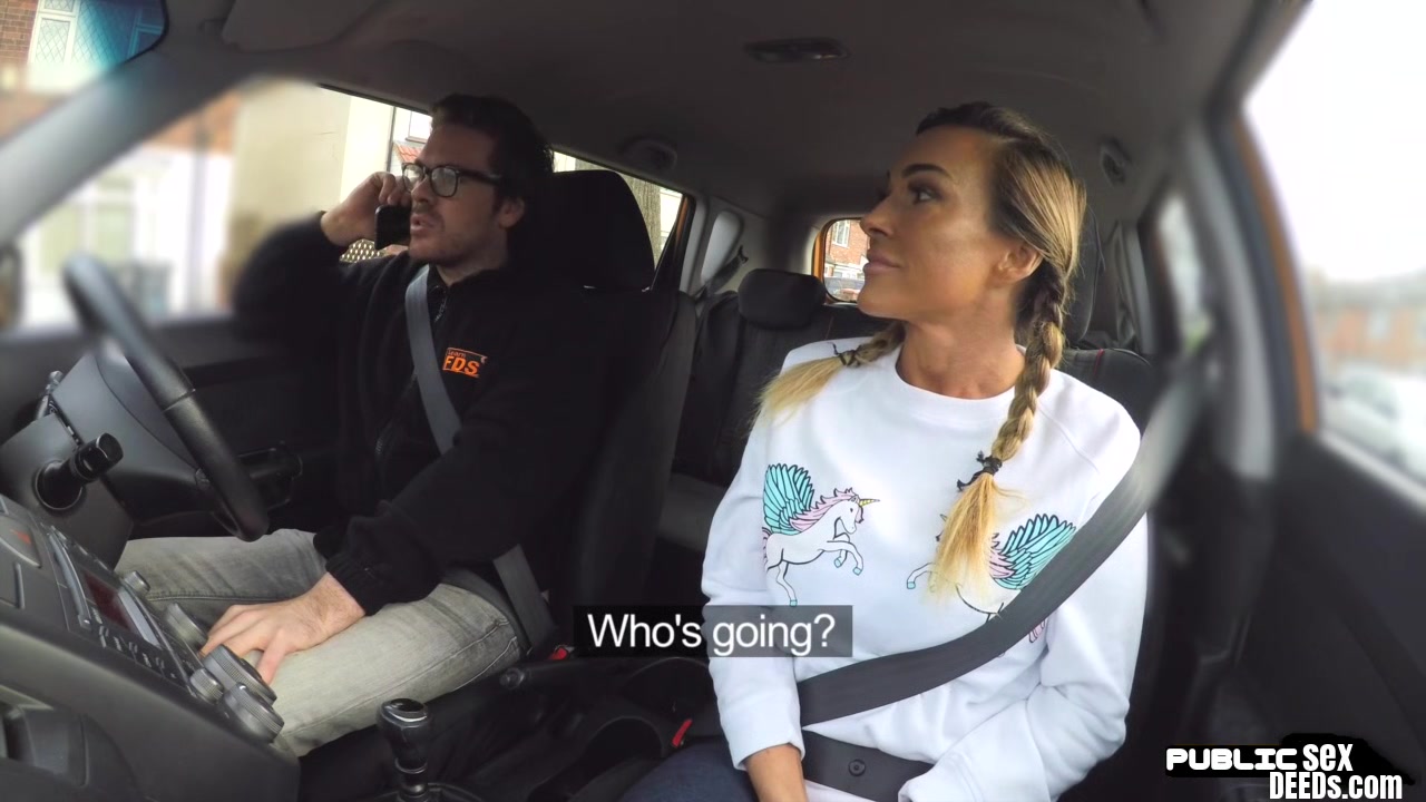 Busty milf publically fucks in driving lesson