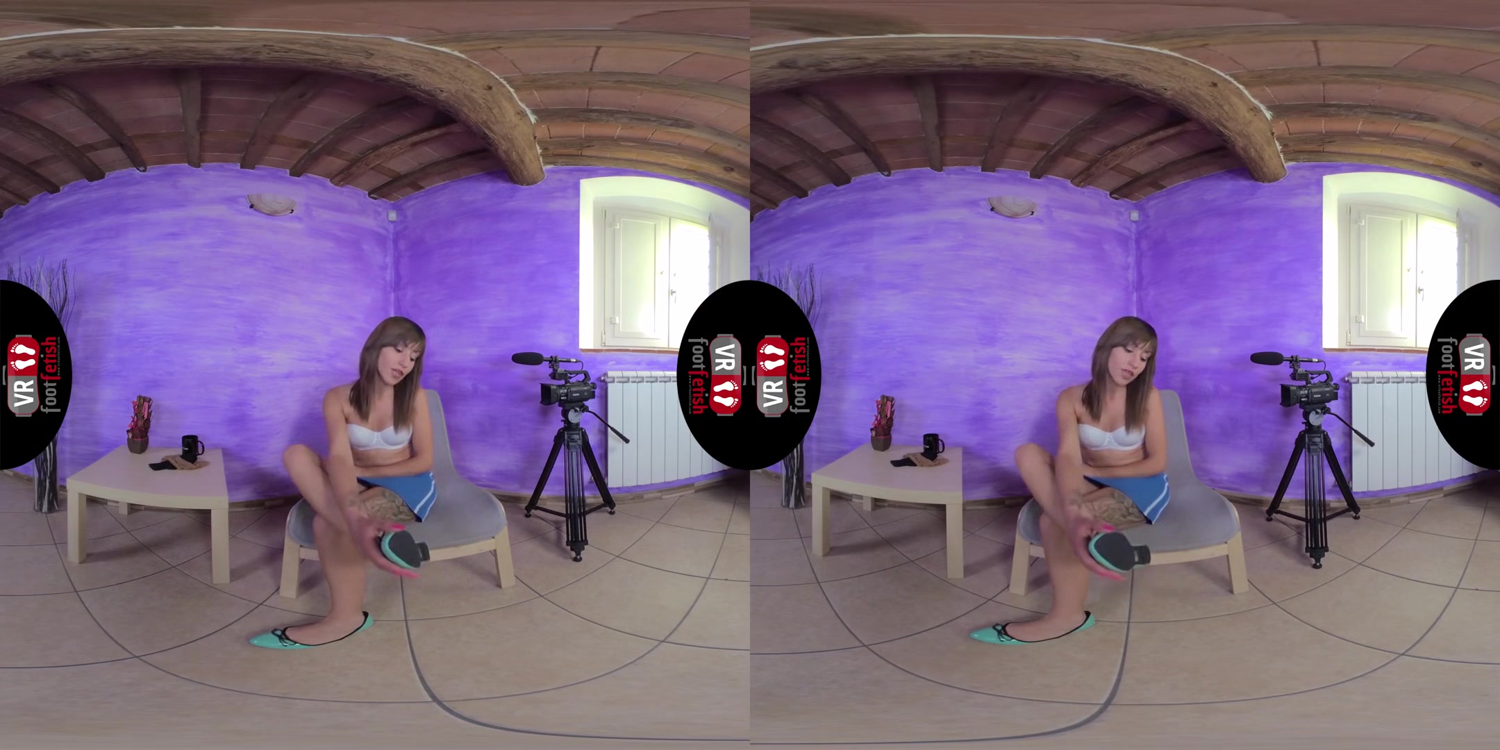 Deliciously Sexy Katy Tries On Different Pairs Of Knee - High Nylon Stockings; Leg Fetish Virtual Reality